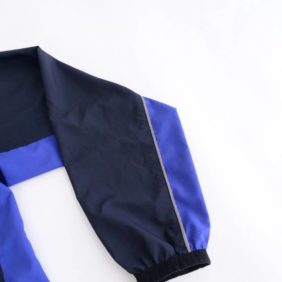 VTG Nike Y2K Navy  Blue Gray Tag Zip Up Fishnet Lined Running Windbreaker Jacket - Picture 7 of 12